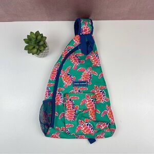 Simply Southern Pink Orange Green Sea Turtle Sling Back Purse Bag Women